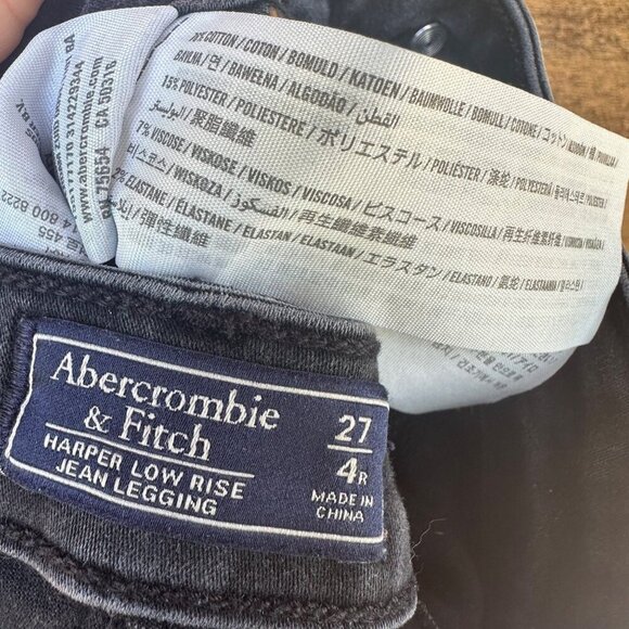 Abercrombie & Fitch Harper Low Rise Jean Jegging Faded Black Skinny Jeans Size 4 - Picture 6 of 12